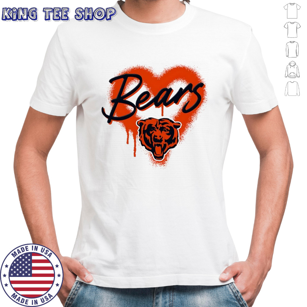 Chicago Bears Natural Spray Heart Boxy paint shirt