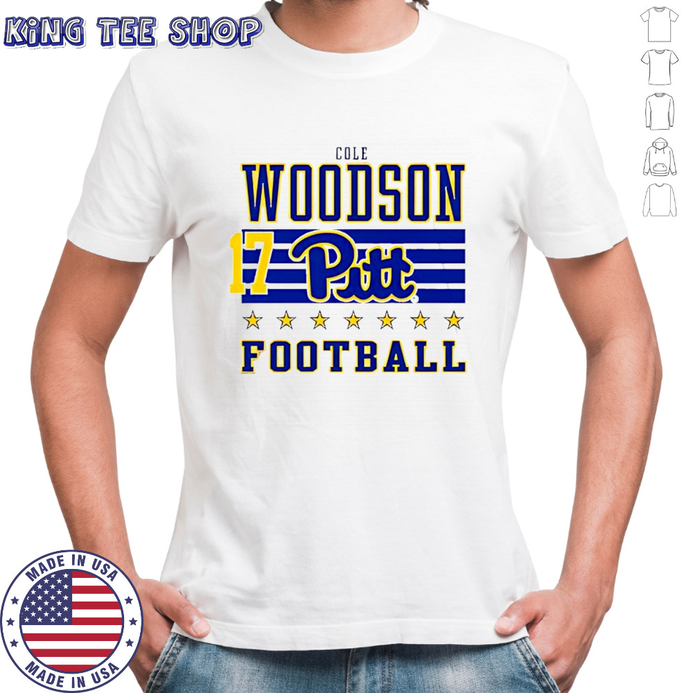 Cole Woodson Rally Men’s Ash Pitt Panthers NIL Striped Player shirt
