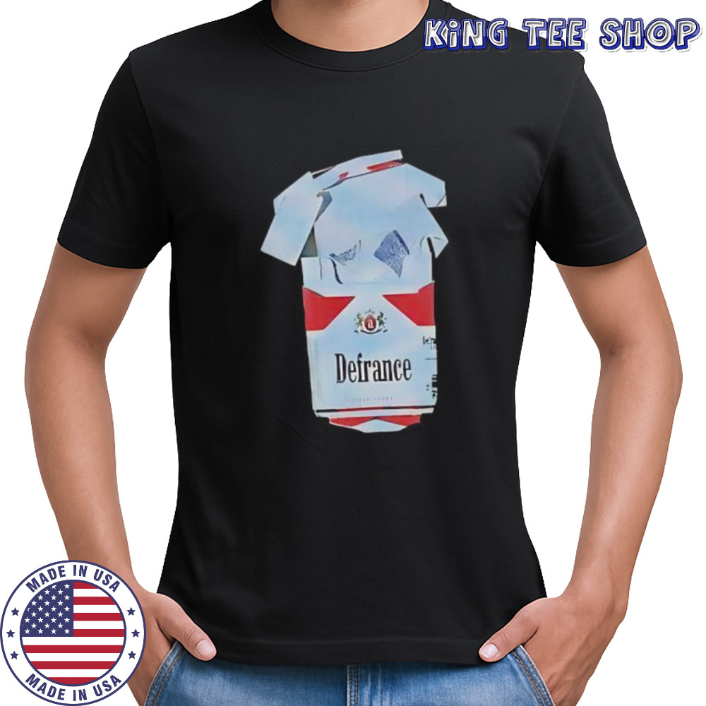 Defrance empty cigarette pack shirt