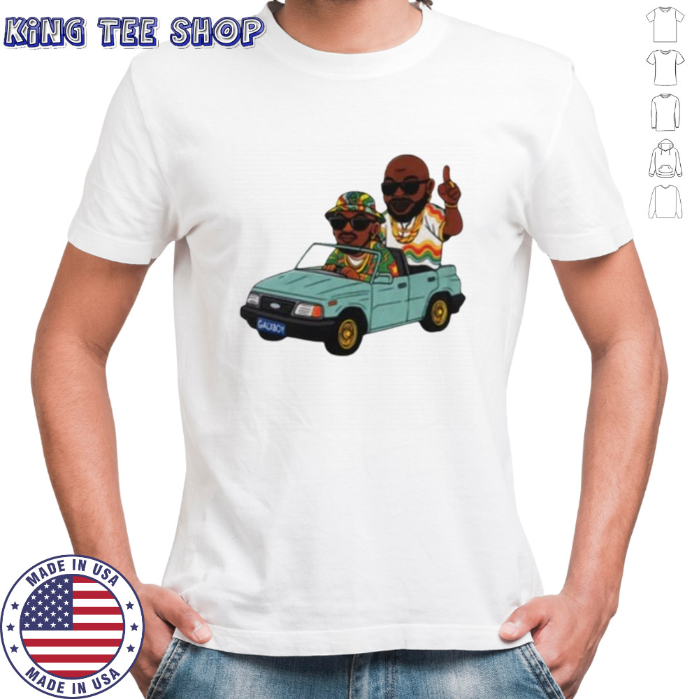 DJ Maphorisa and Kabza de Small driving car cartoon shirt