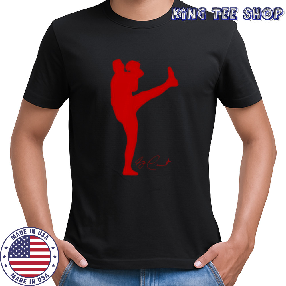 Garrett Crochet Boston Red Sox Baseball Silhouette Signature T-Shirt