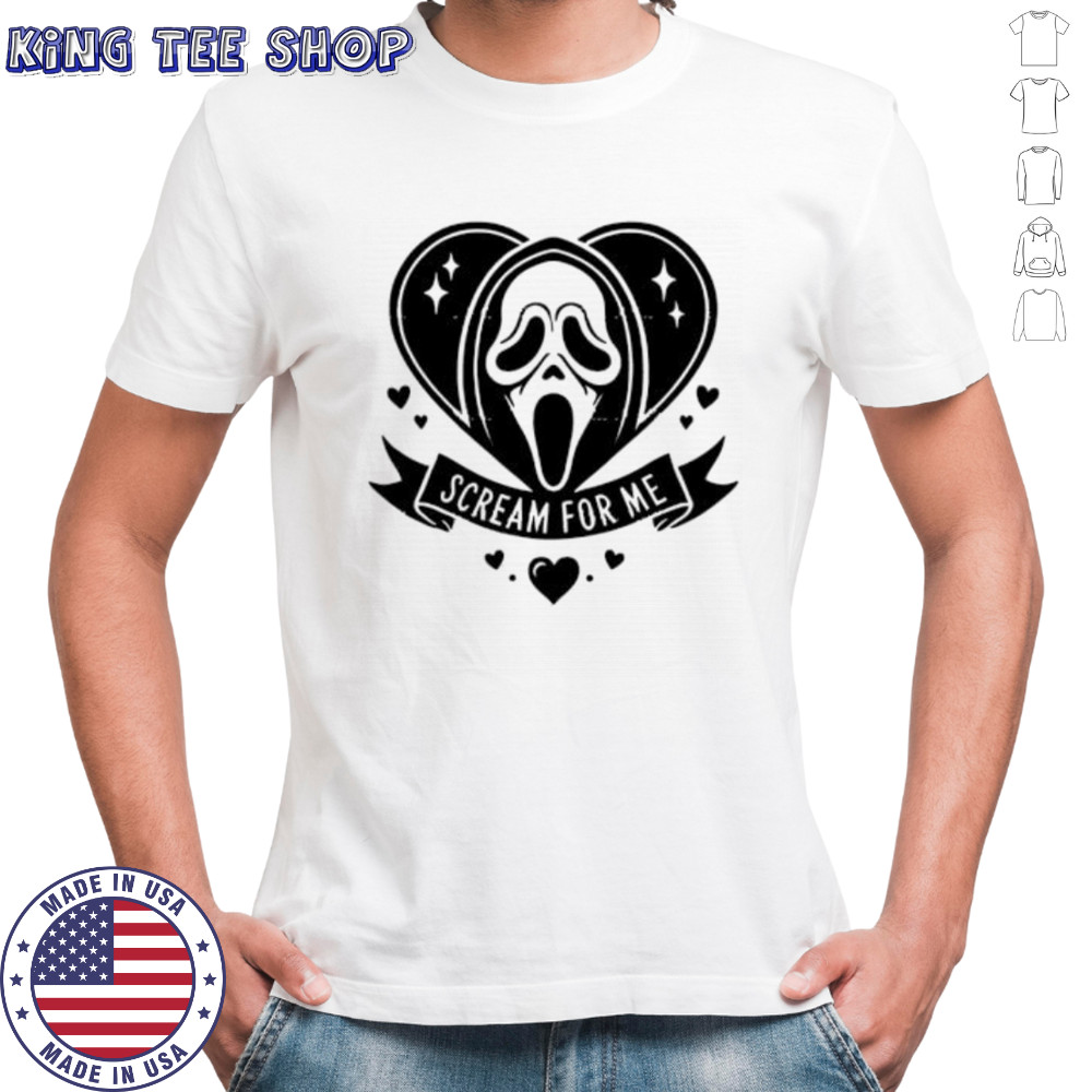 Ghostface Scream For Me Horror Movie Valentine Heart shirt