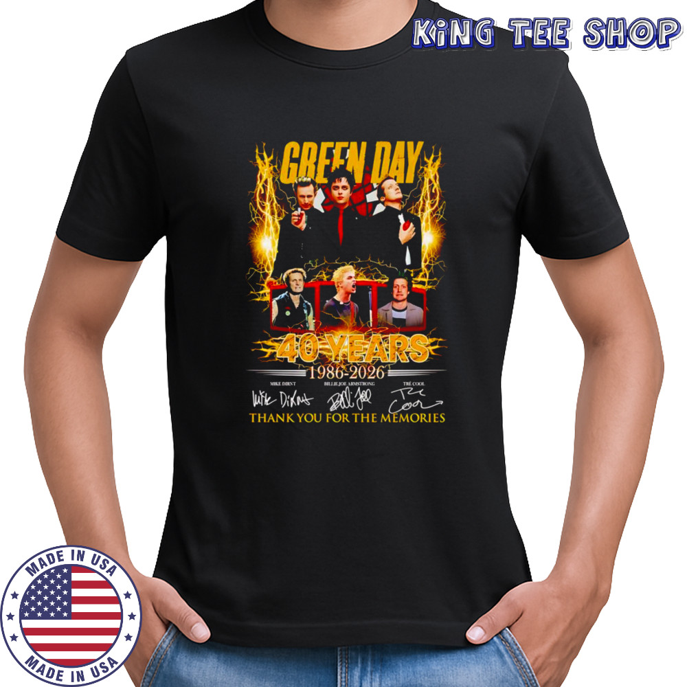 Green Day 40 years 1986 2026 thank you for the memories shirt