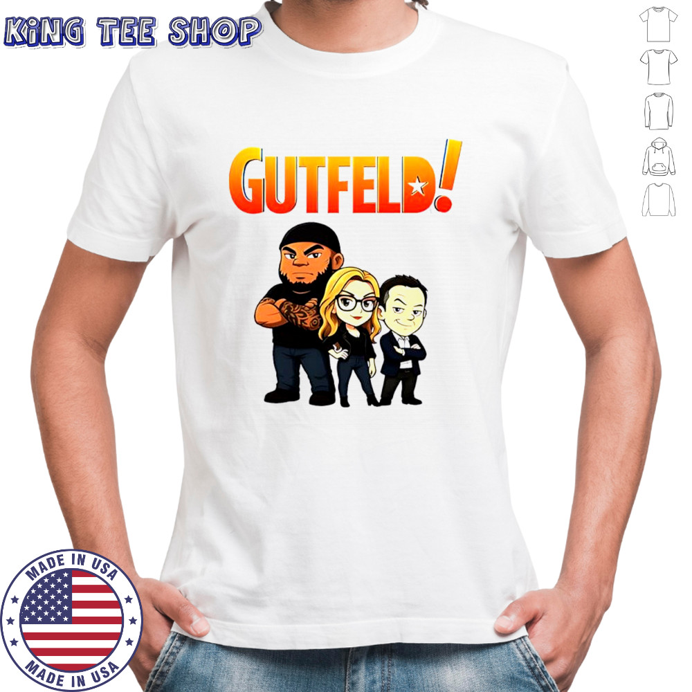 Gutfeld Crew Chibi Greg Gutfeld Kat Timpf and Tyrus shirt