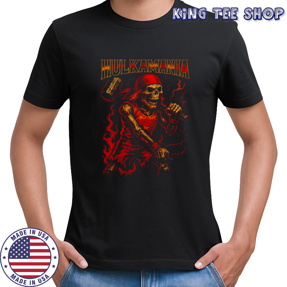 Hulkamania skeleton graphic shirt