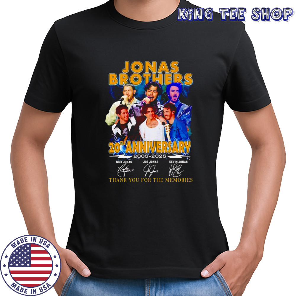 Jonas Brothers 20th anniversary 2005 2025 thank you for the memories shirt
