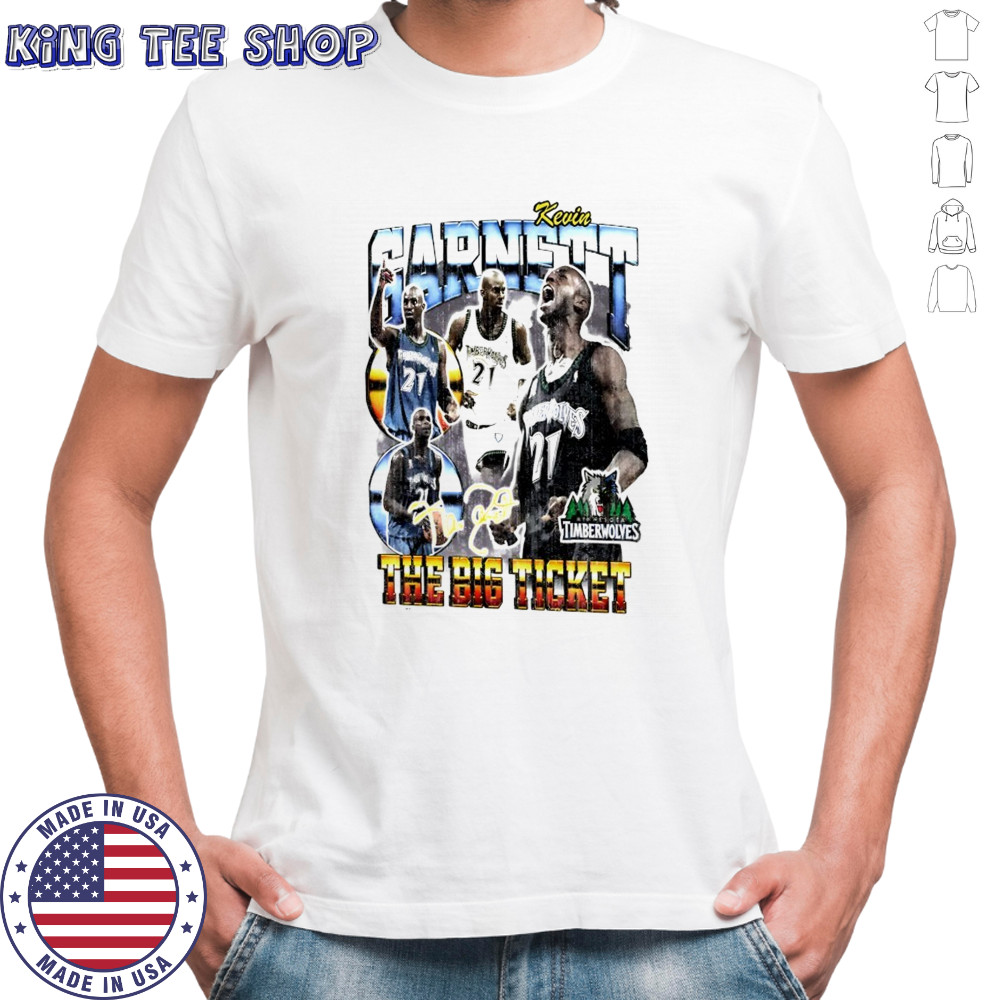 Kevin Garnett Minnesota Timberwolves Hardwood Classics commemorative player collage shirt