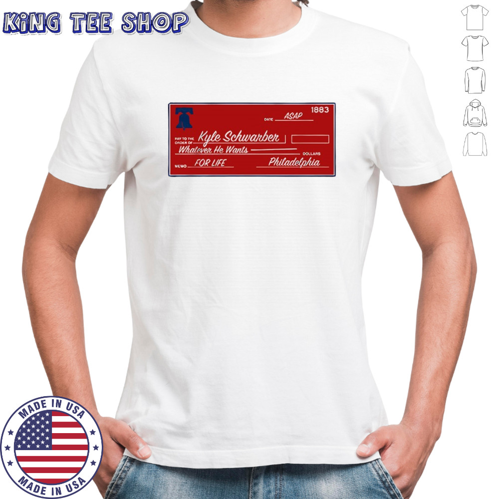 Kyle Schwarber Philadelphia Phillies baseball blank check shirt