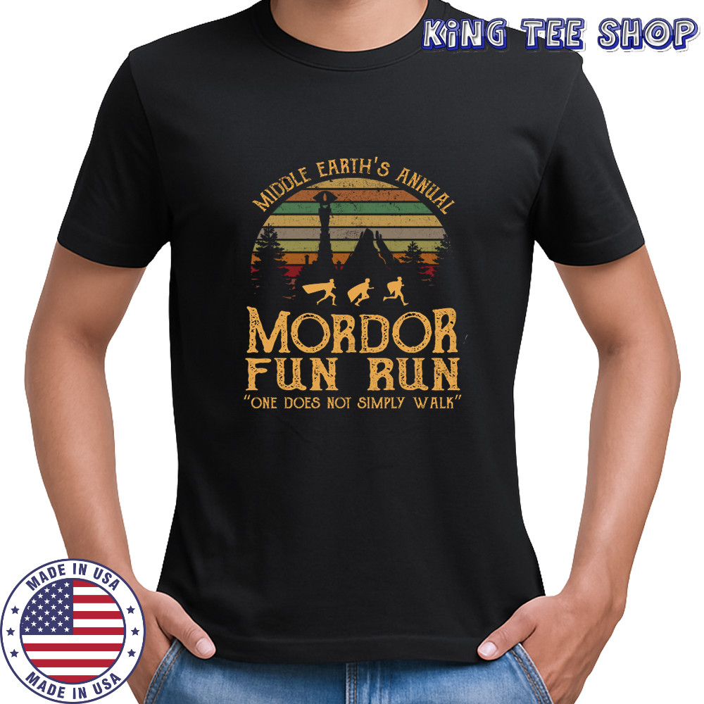 Middle Earth's Annual Mordor Fun Run One Does Not Simply Walk Vintage T- Shirt