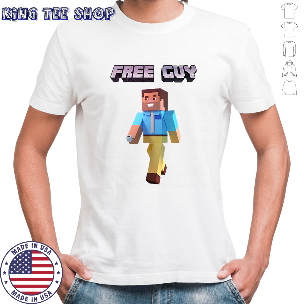 Minecraft Free Guy Funny Movie Tee Typographygraphy T-Shirt