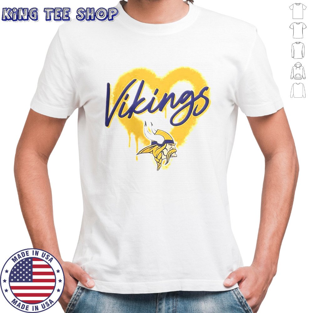 Minnesota Vikings Football Spray Heart T-Shirt