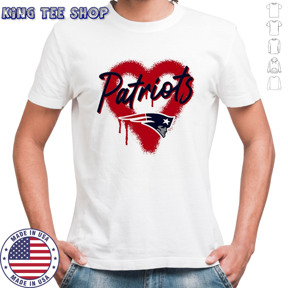 New England Patriots Natural Spray Heart Boxy paint shirt