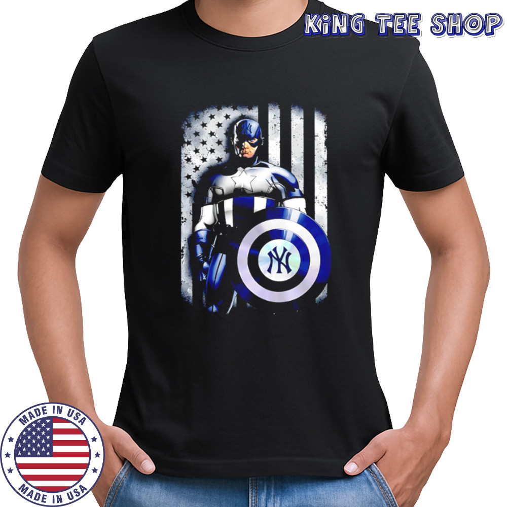New York Yankees Captain America American Flag shirt