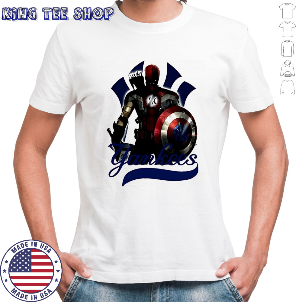 New York Yankees Captain America Thor Spider Man Hawkeye Mashups shirt