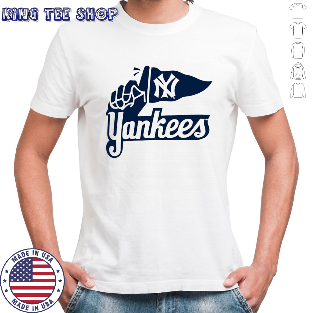 New York Yankees Logo Hand Holding Flag Iconic Baseball shirt