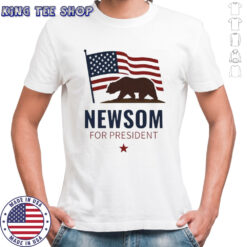 Newsom for President Gavin Newsom 2028 political American flag shirt