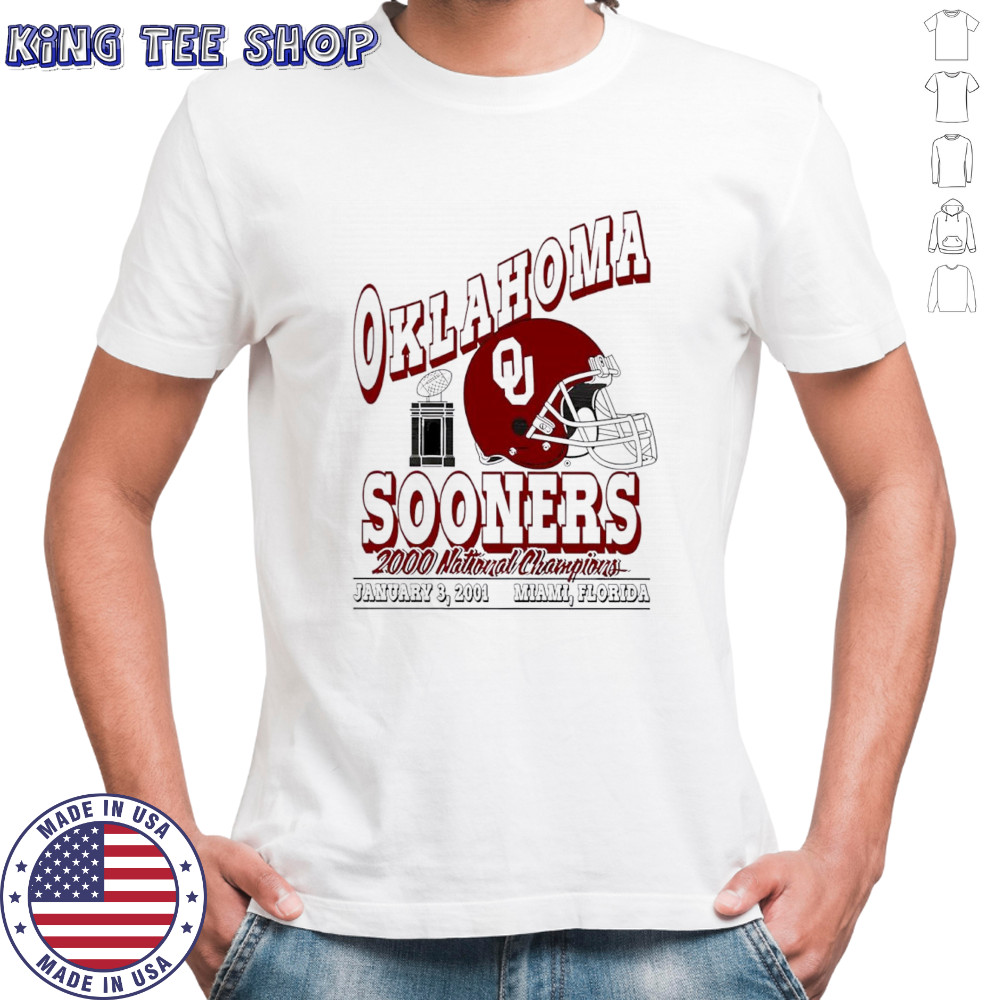 Oklahoma Sooners 2000 National Champions helmet shirt
