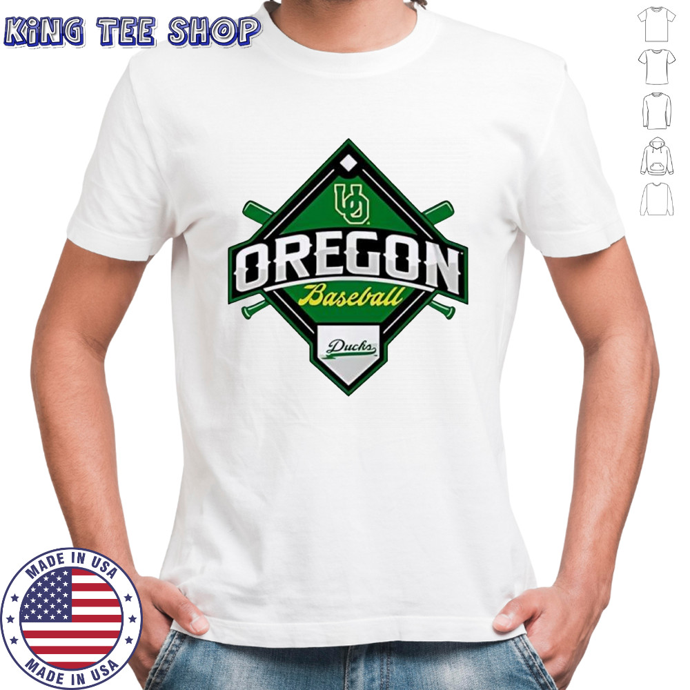 Oregon Ducks White Big Ten Baseball logo shirt