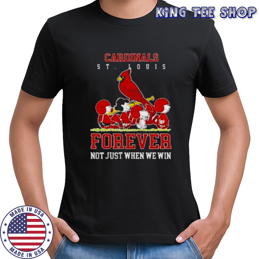 Peanuts Charlie Brown Snoopy St Louis Cardinals baseball forever not just when we win shirt