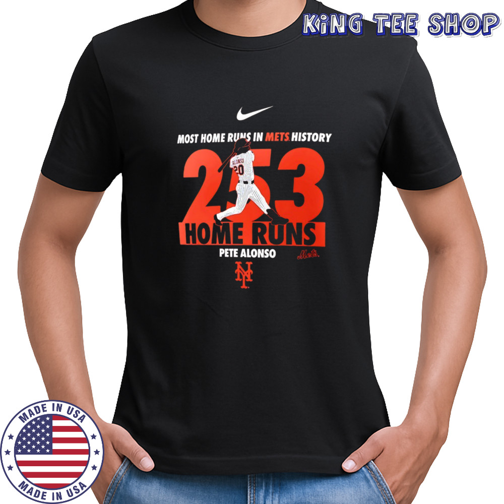 Pete Alonso New York Mets home run record shirt