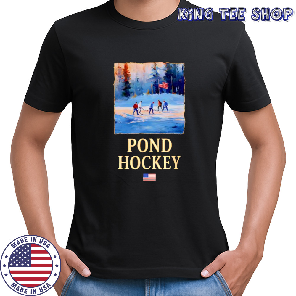 Pond Hockey playing golf shirt