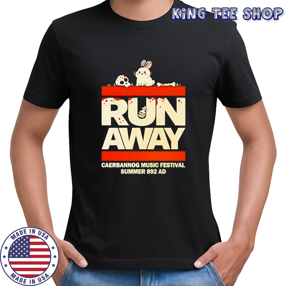 Run away rabbit of Caerbannog music festival summer 892ad cartoon shirt