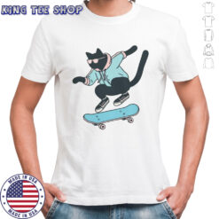 Skateboarding Black Cat T-Shirt
