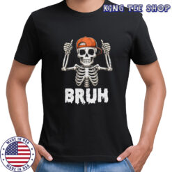 Skeleton Rock On Bruh Halloween For Men Boy Kids Funny shirt