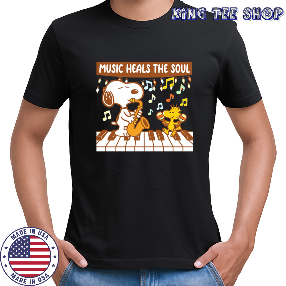 Snoopy and Woodstock Music Heals The Soul shirt