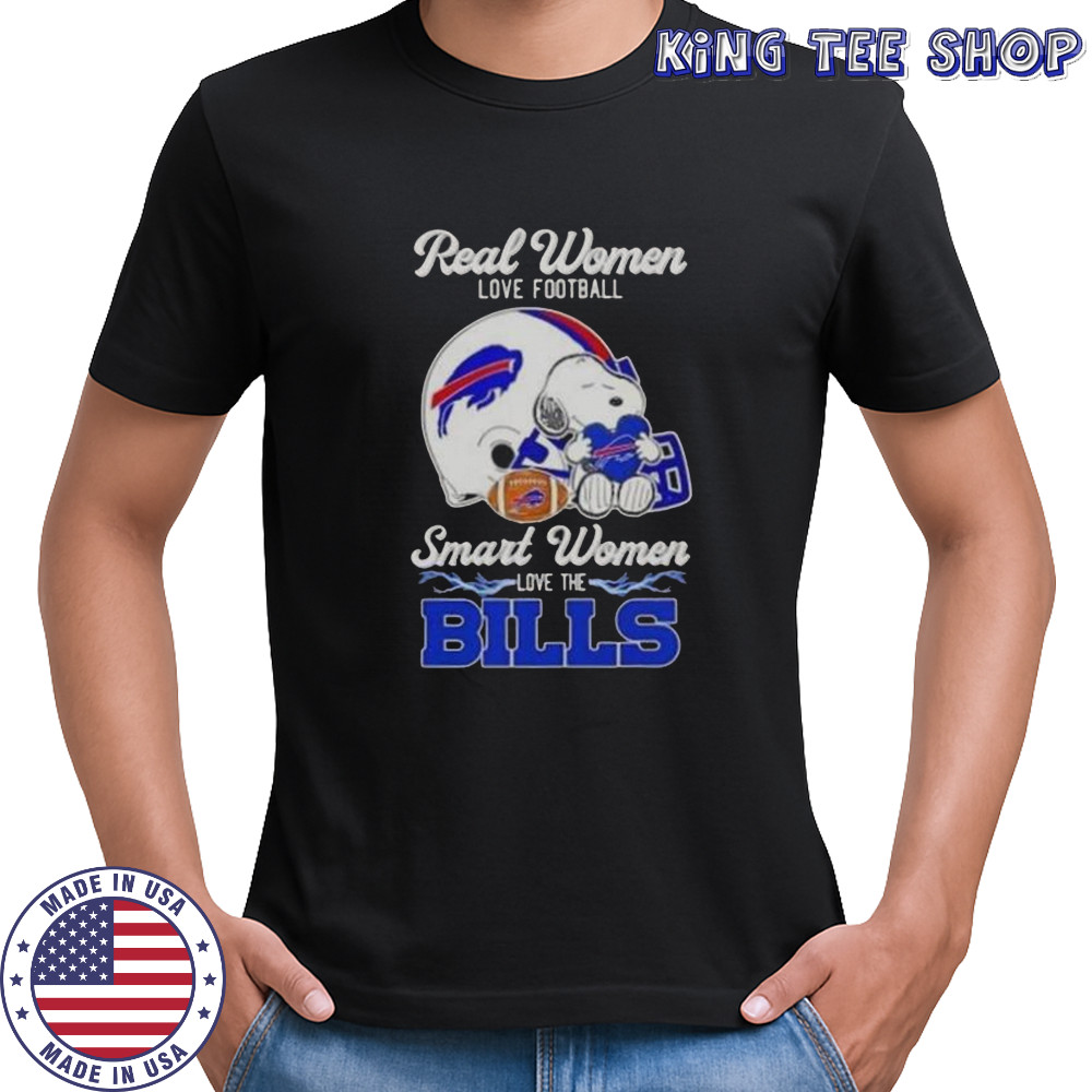 Snoopy Real Women Love Football Smart Women Love The Buffalo Bills T-Shirt