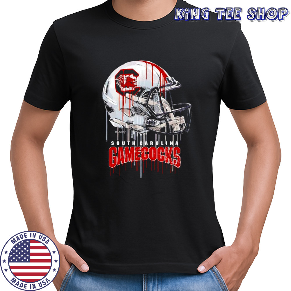 South Carolina gamecocks dripping football helmet shirt