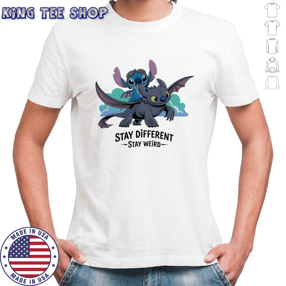 Stitch and Dragon funny stay different stay weird shirt