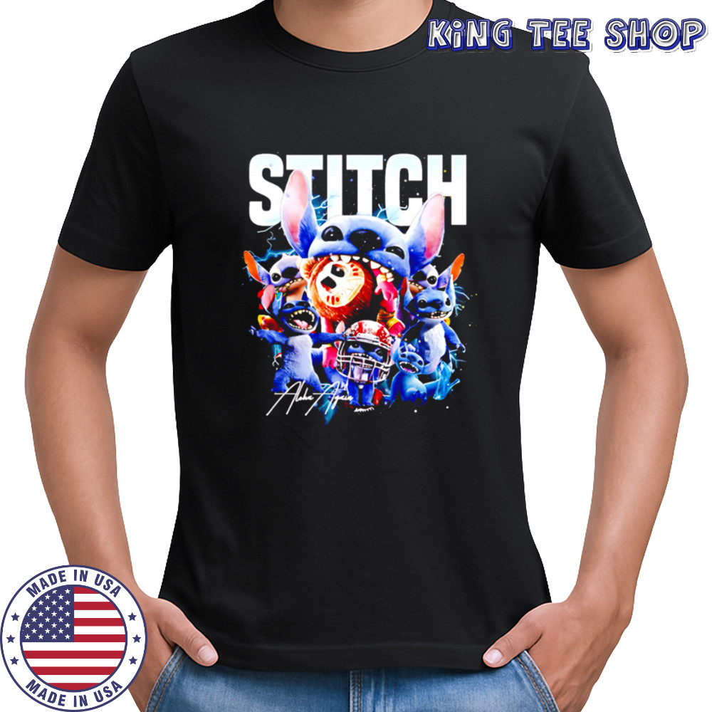 Stitch Mode Character Blue Monster graphic shirt