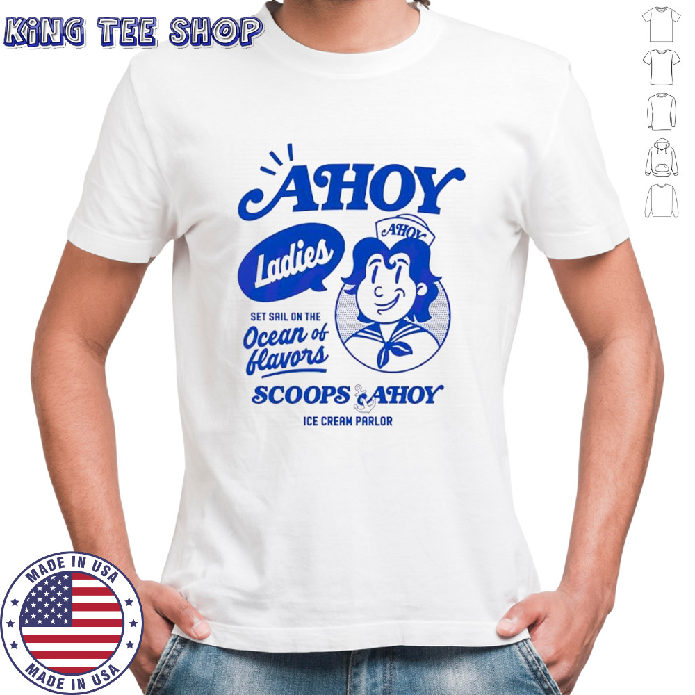 Stranger Things ladies Scoops Ahoy ice cream Parlor shirt
