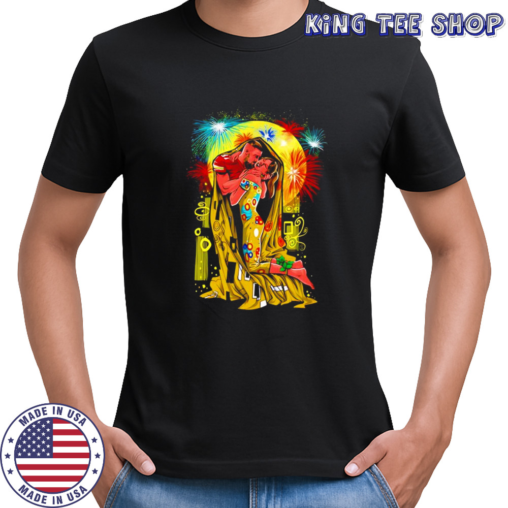 The bowl kiss Taylor Travis Kelce graphic shirt
