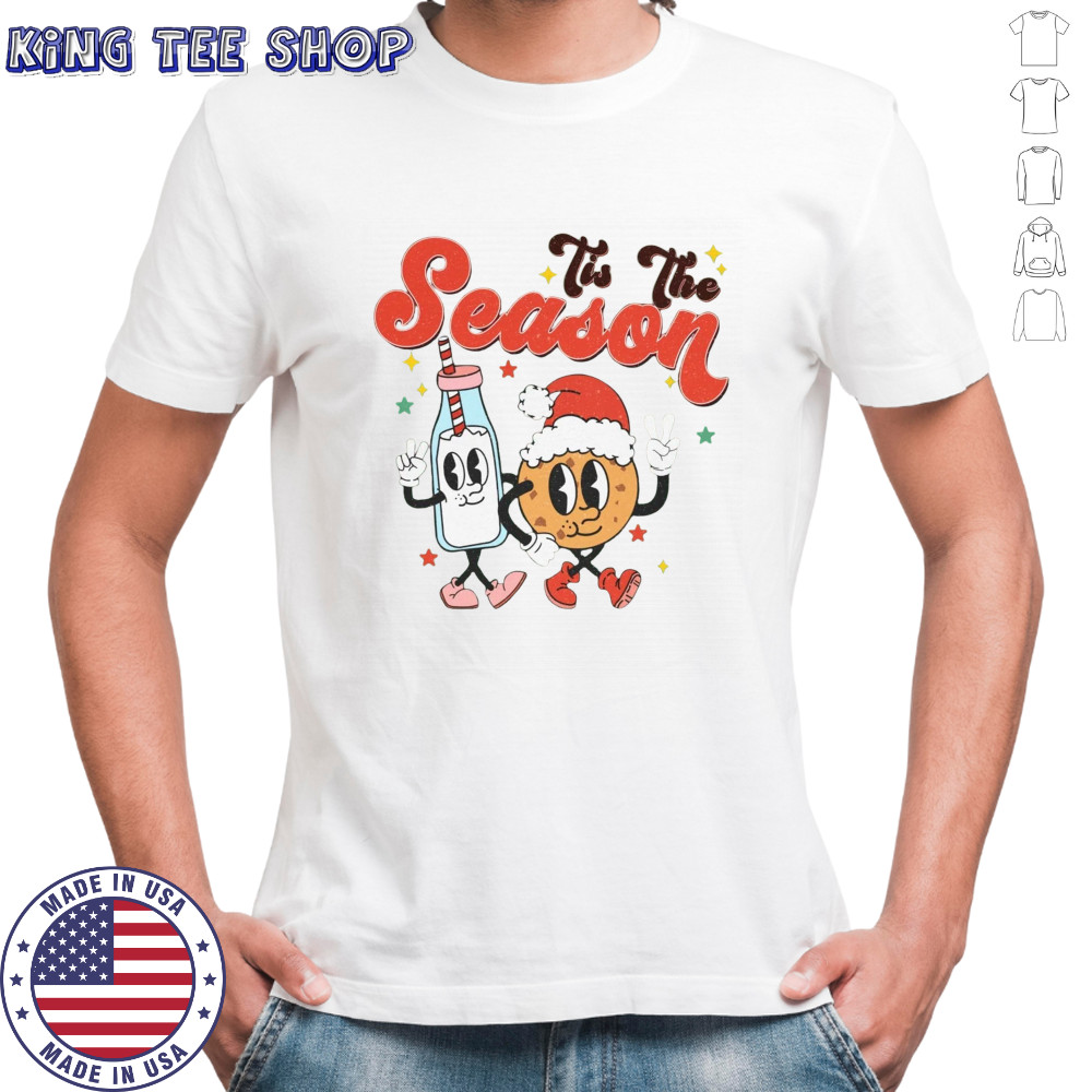 Tis the Season Cookies & Milk Teacher T-shirt