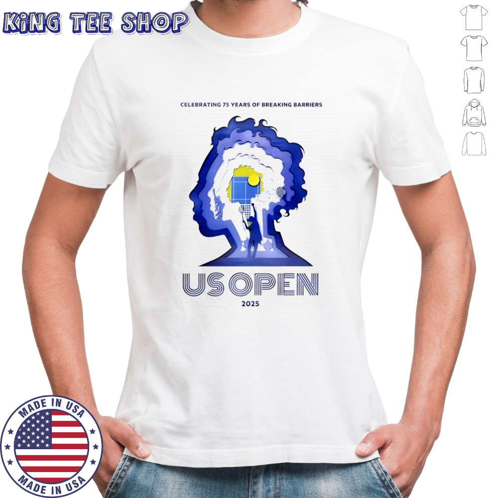 US Open tennis 2025 celebrating 75 years of breaking barriers shirt