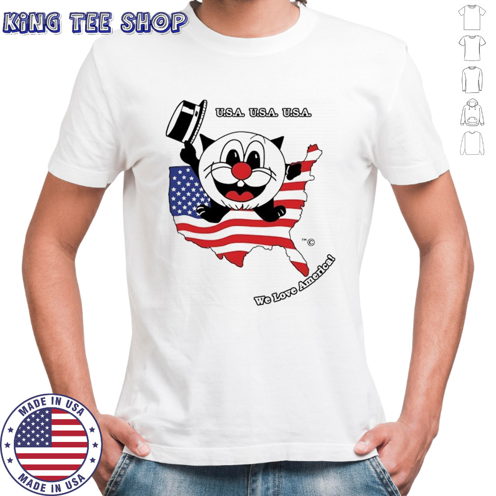U.S.A. we love America cat shirt