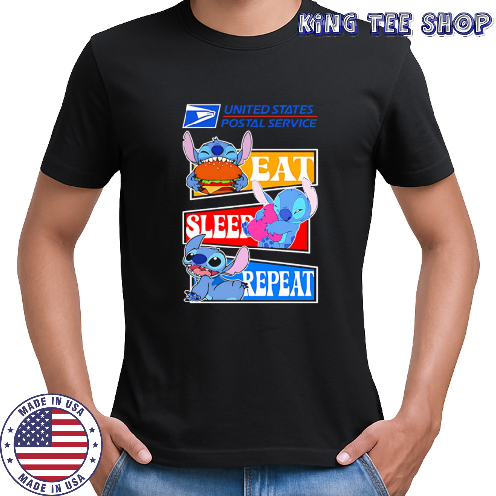 USPS eat sleep repeat stitch shirt