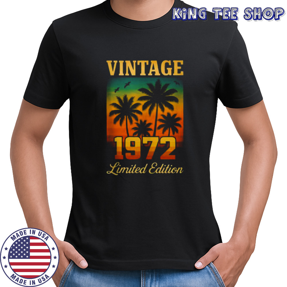 Vintage 1972 Limited Edition 53 Year Old Birthday Retro Palm Shirt