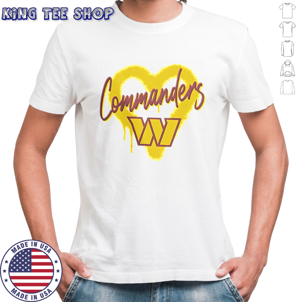Washington Commanders Football Spray Heart T-Shirt