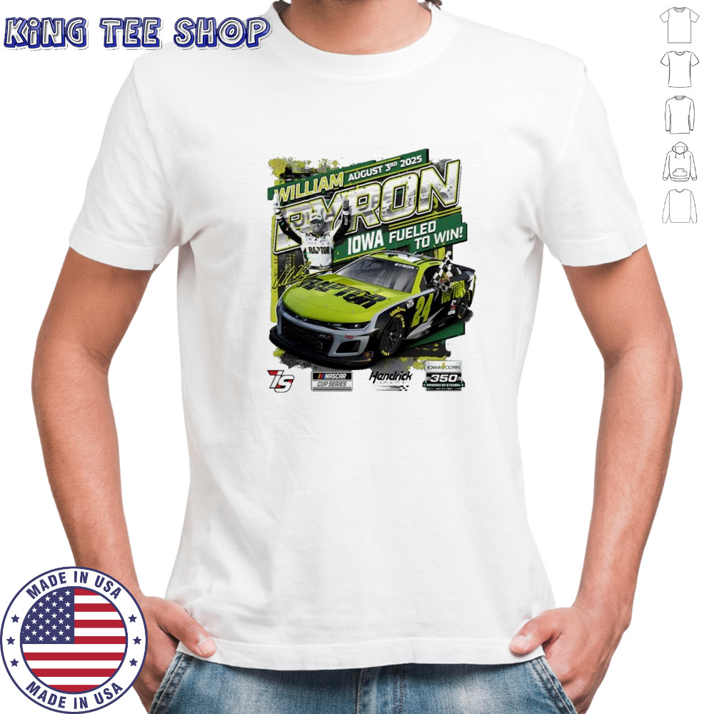 William Byron 2025 Iowa Corn 350 Race Winner Checkered flag shirt