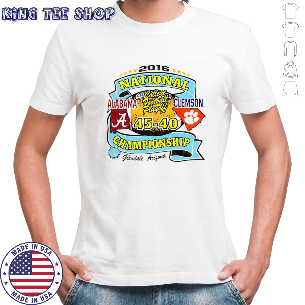 Alabama vs Clemson National Championship game 2016 college football playoff shirt