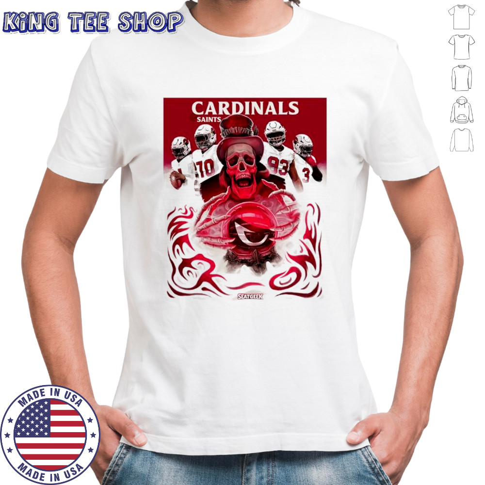 Arizona Cardinals vs New Orleans Saints NFL skeleton prophesy graphic shirt