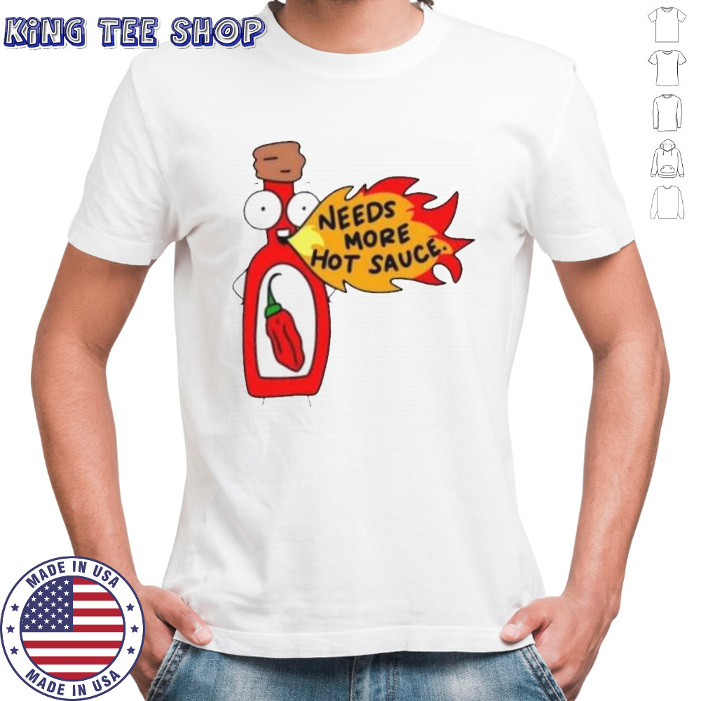 Awesome Needs More Hot Sauce Cartoon Spicy Food T-Shirt