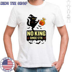 Black Cat Halloween No King Since 1776 Protest Subtle Anti-Trump shirt