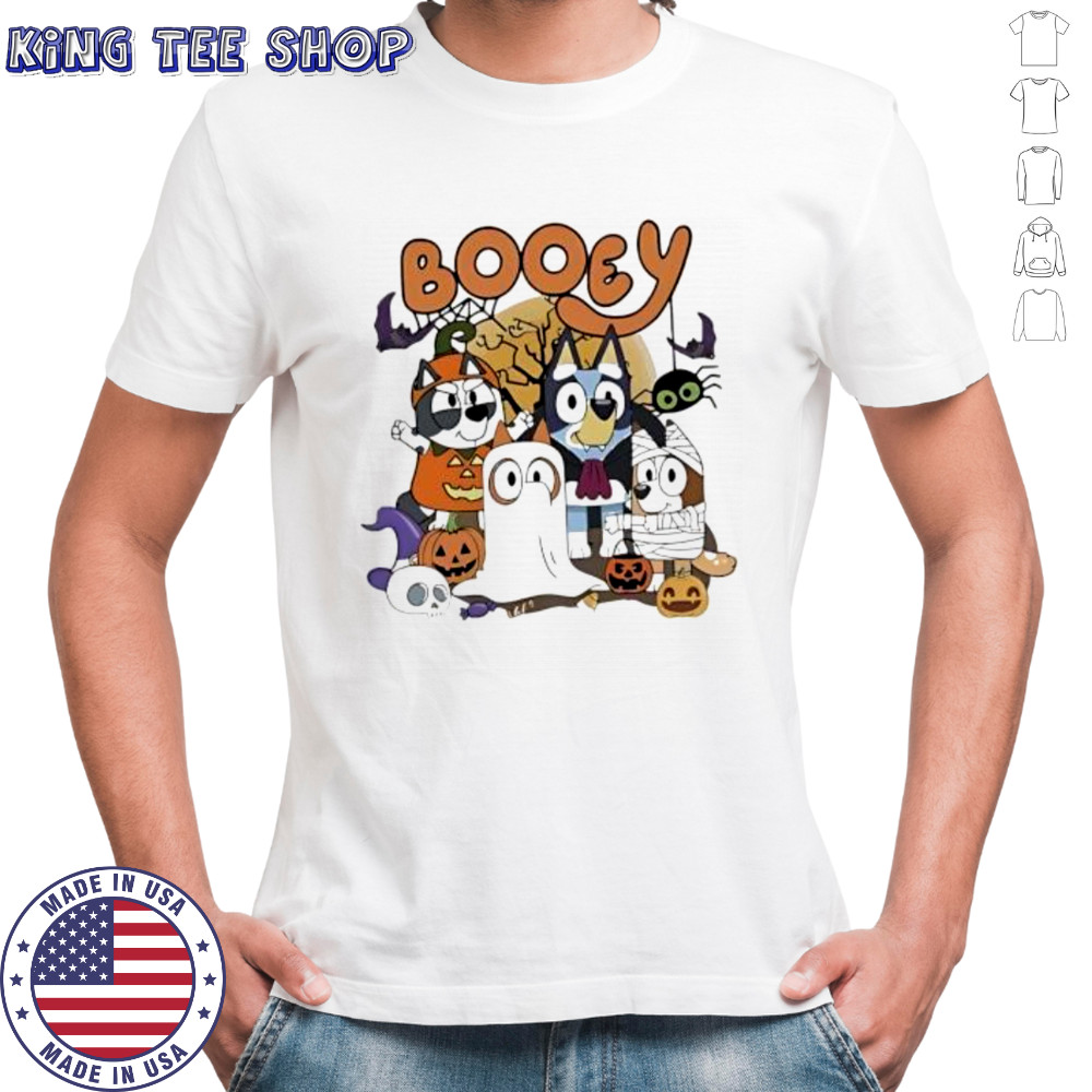 Booey bluey halloween witchy bats spooky cartoon shirt