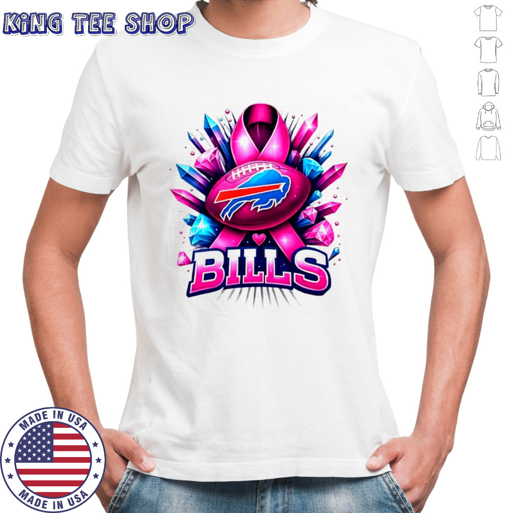 Buffalo Bills NFL Fight like a Bills football pink ribbon gemstone shirt