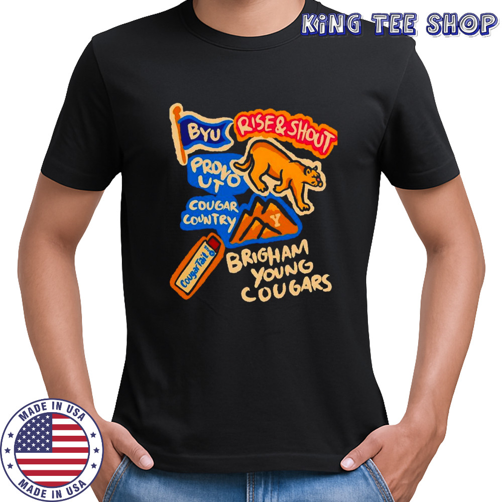 BYU Rise and shout Bringham young Cougars Paint Crew shirt