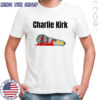 Charlie Kirk mic drop memorial shirt